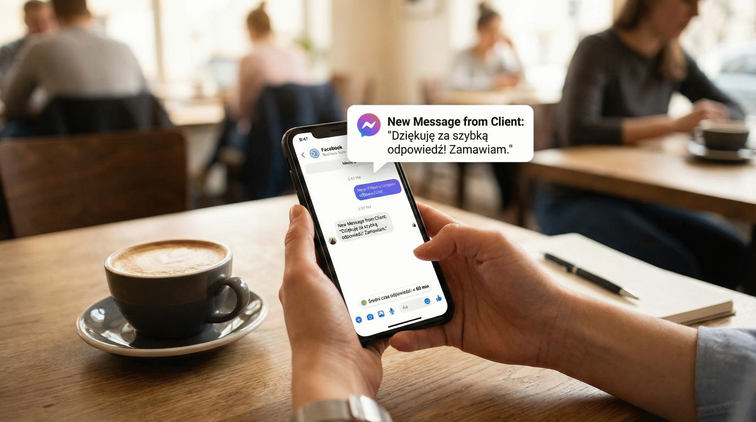 Szybka reakcja na wiadomość klienta na Messengerze jako skuteczna strategia w platformie Facebook dla firm.